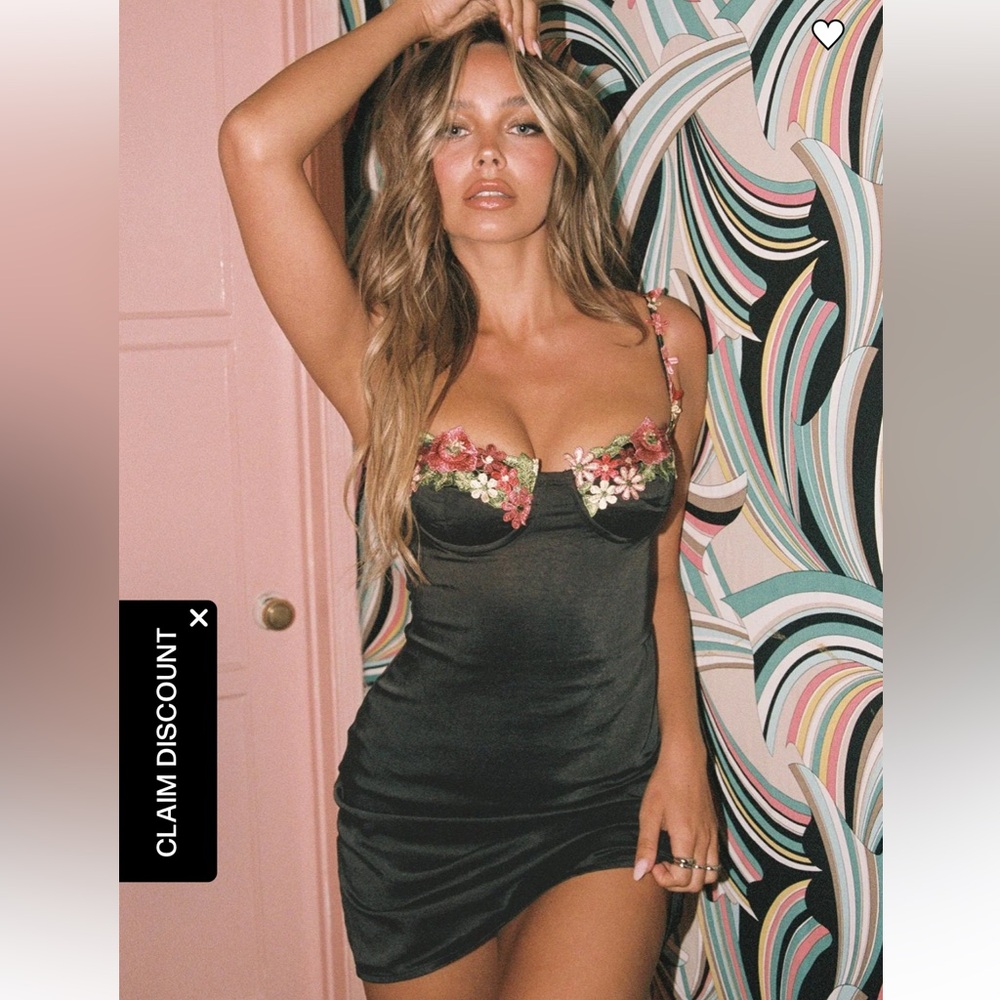 NEW princess Polly Kenzi floral embroidered slip dress